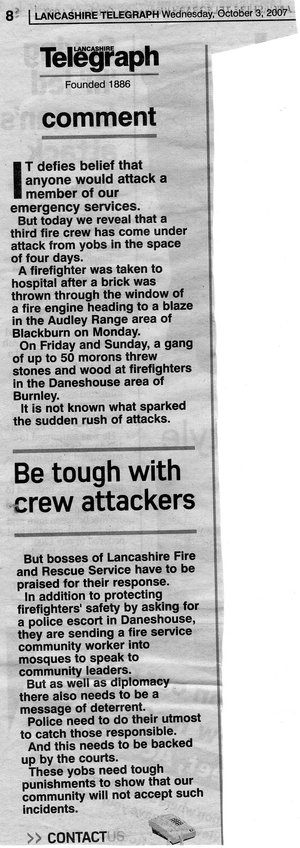 Bonfire night 2007 fire crews attacked Blackburn Fire History Bonfire night 2007 fire crews attacked Blackburn Fire History